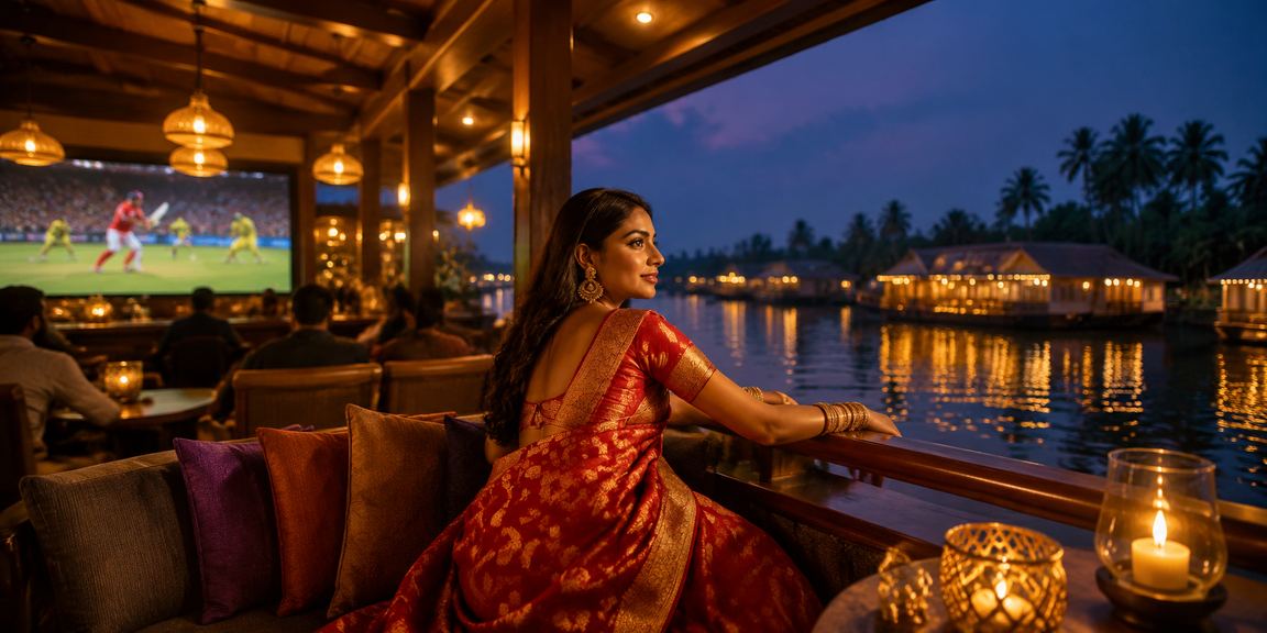 Kerala Backwaters cricket betting with traditional attire